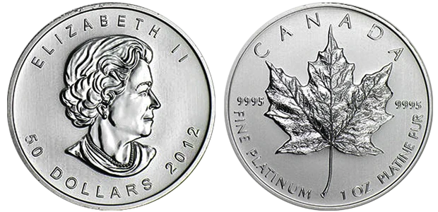 1 oz. Canadian Platinum Maple Leaf $50 Coin