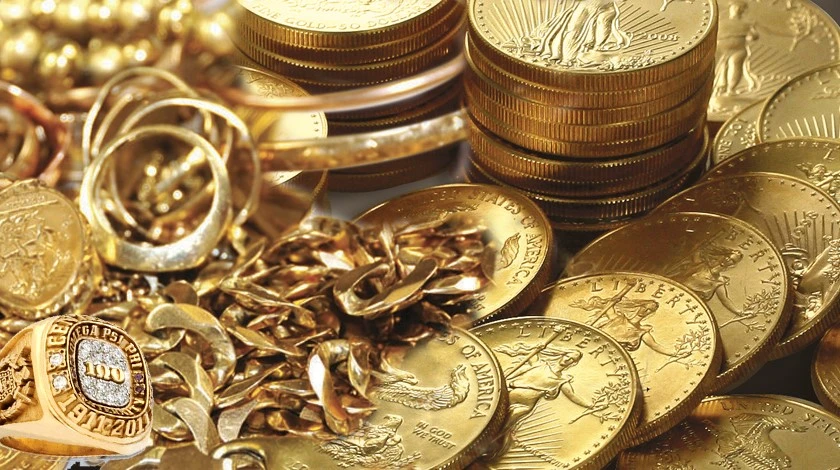 gold coins and jewelry